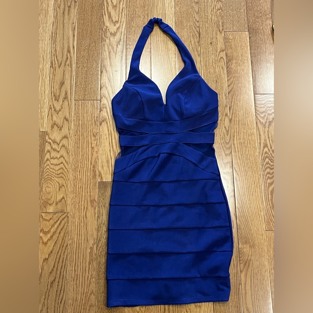 Crystal Doll Royal Blue Backless Dress